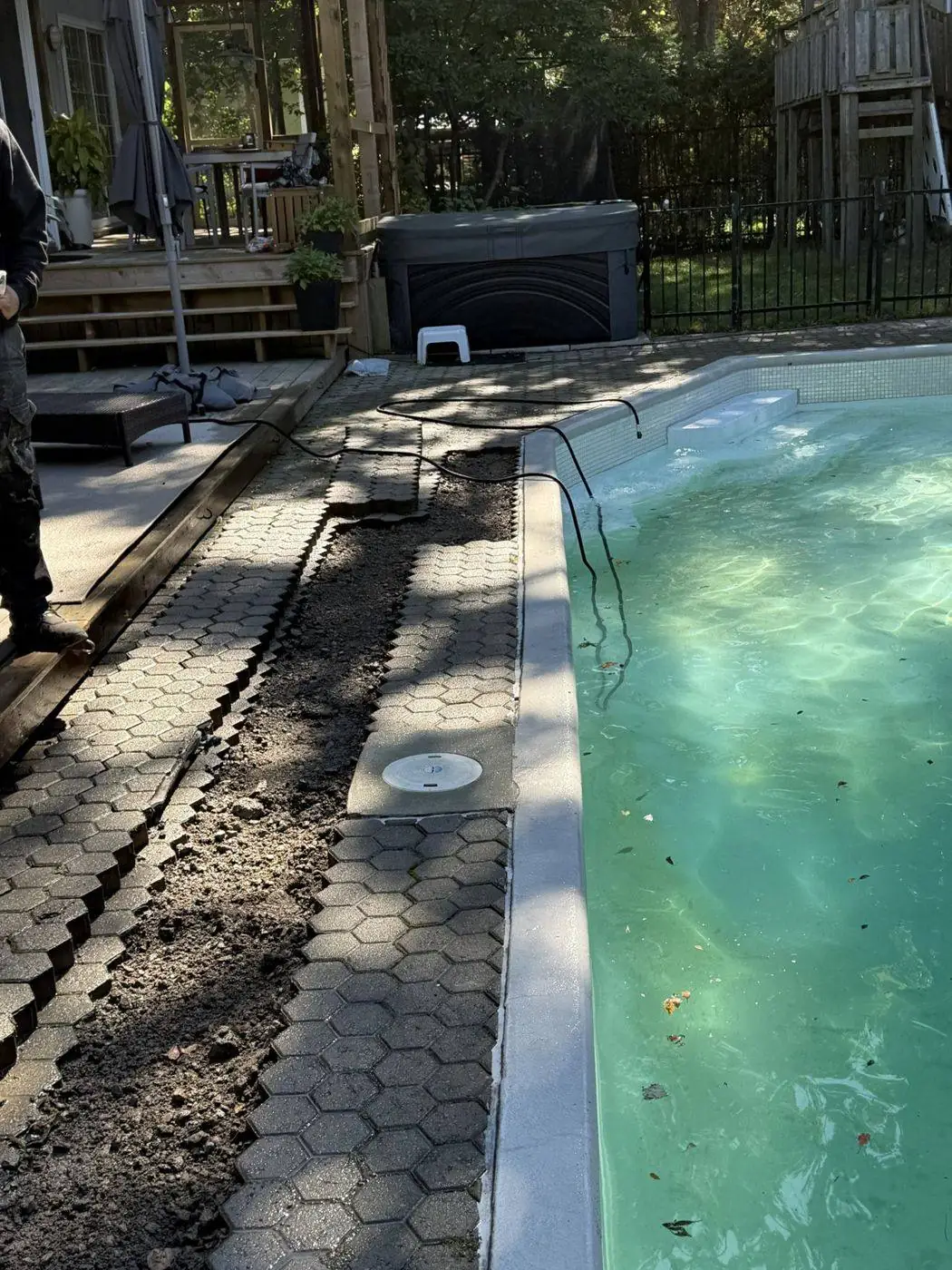 vp fuite tranchee piscine